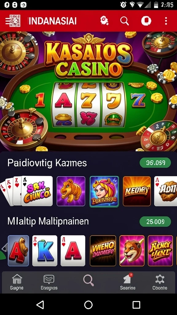 Menu permainan yang mudah dinavigasi.