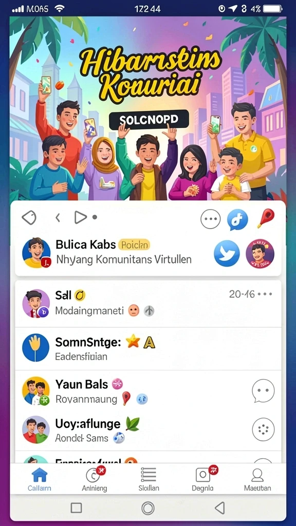 Ilustrasi interaksi sosial antar pemain di 62IDN.