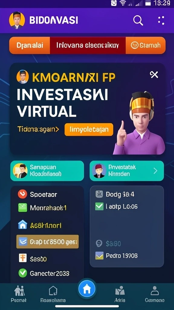 Tampilan awal aplikasi 77SINGA yang menarik.