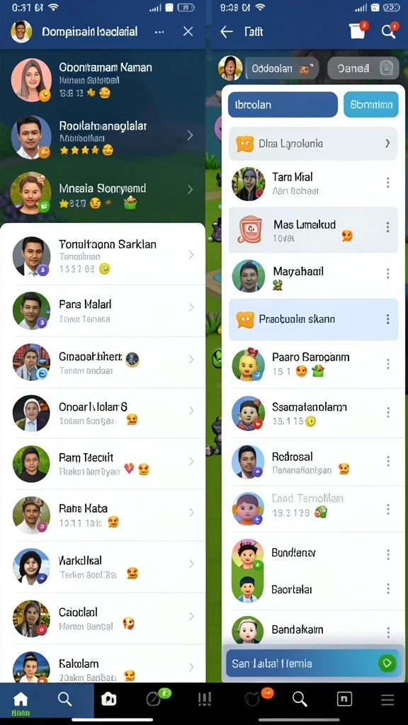 Tampilan karakter yang unik dan beragam.